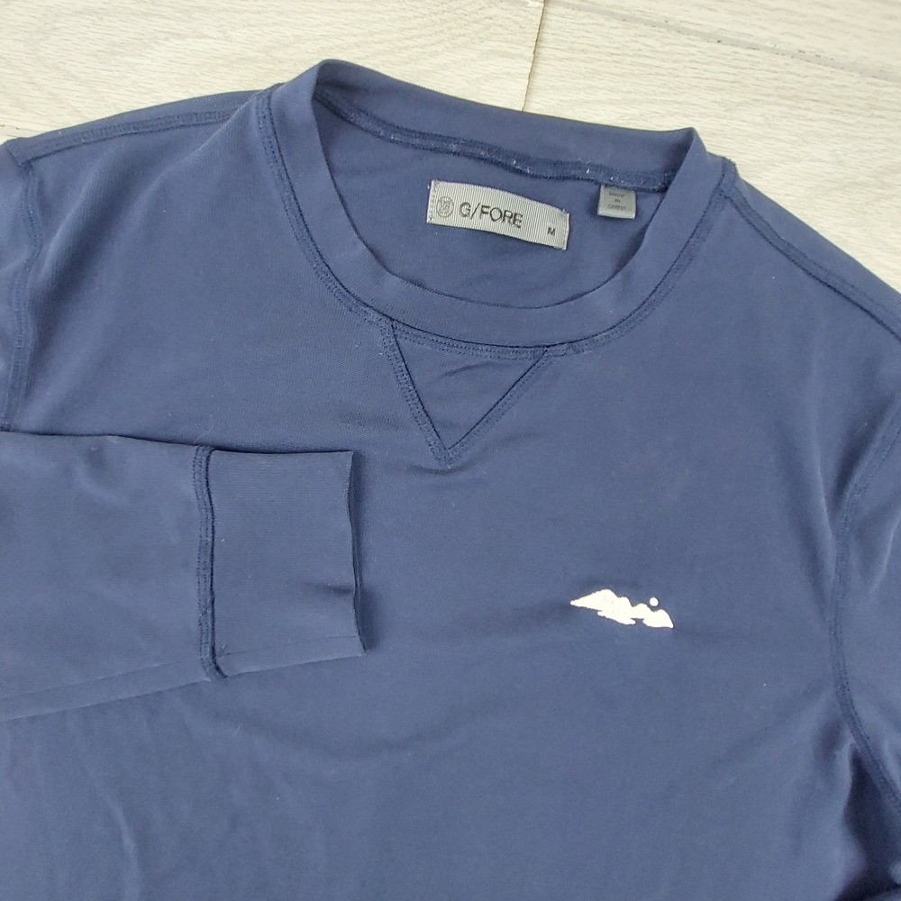 G/FORE Sweatshirt Mens Medium Navy Blue Long Sleeve Lightweight Crewneck